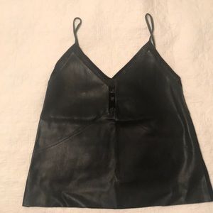 Zara black fake leather top